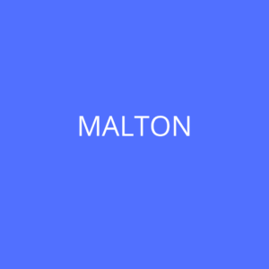 Blue box with the word MALTON